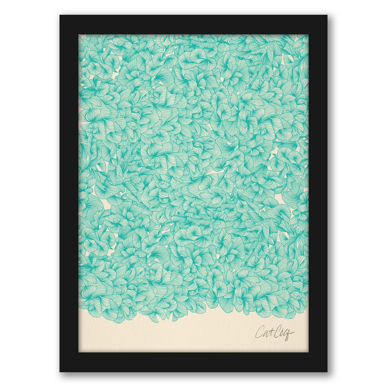 Abstract Pattern Turquoise by Cat Coquillette Frame  - Americanflat